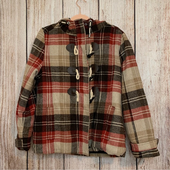 Cold Storage Foul Weather Gear For Her Wool Blend Plaid Winter Coat Small Red - Picture 2 of 10